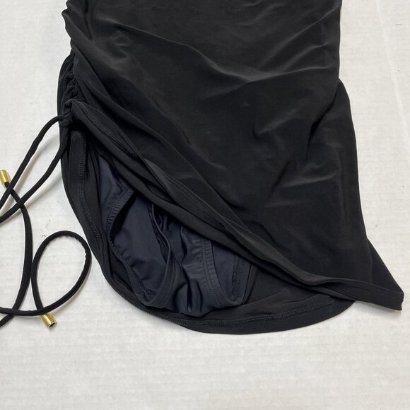 Beyond Control Swimsuit Womens 10 Black Skirted Crossover Ruched Tie Sides - Picture 3 of 8